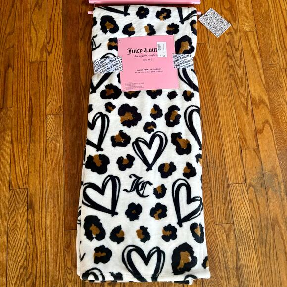 JUICY COUTURE Oversized Plush Throw Viral Leopard Print Blanket 50x70 Home Decor - Picture 3 of 14